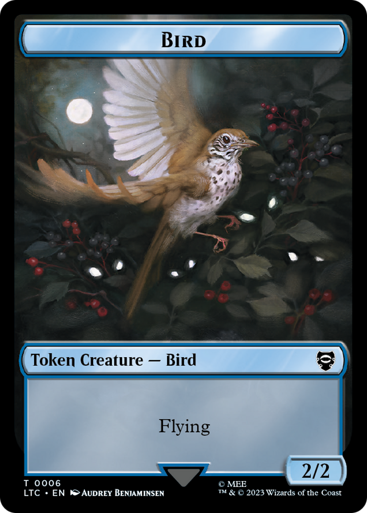 Elf Warrior // Bird Double Sided Token [The Lord of the Rings: Tales of Middle-Earth Commander Tokens] | Black Swamp Games