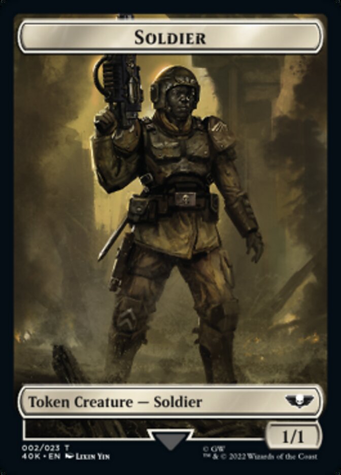 Soldier (002) // Zephyrim Double-sided Token (Surge Foil) [Universes Beyond: Warhammer 40,000 Tokens] | Black Swamp Games