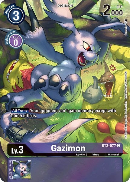 Gazimon [BT3-077] (Alternate Art) [Dimensional Phase] | Black Swamp Games