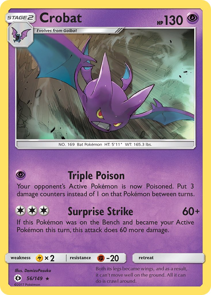 Crobat (56/149) (Cosmos Holo) (Blister Exclusive) [Sun & Moon: Base Set] | Black Swamp Games