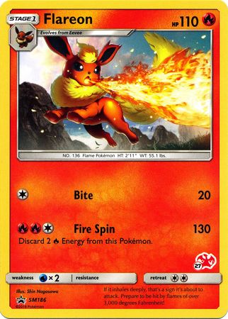 Flareon (SM186) (Charizard Stamp #27) [Battle Academy 2020] | Black Swamp Games