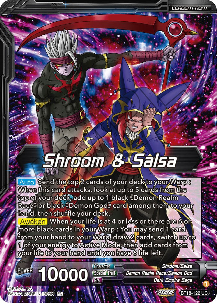 Shroom & Salsa // Demon God Shroom & Salsa, Deadly Genius (BT18-122) [Dawn of the Z-Legends Prerelease Promos] | Black Swamp Games