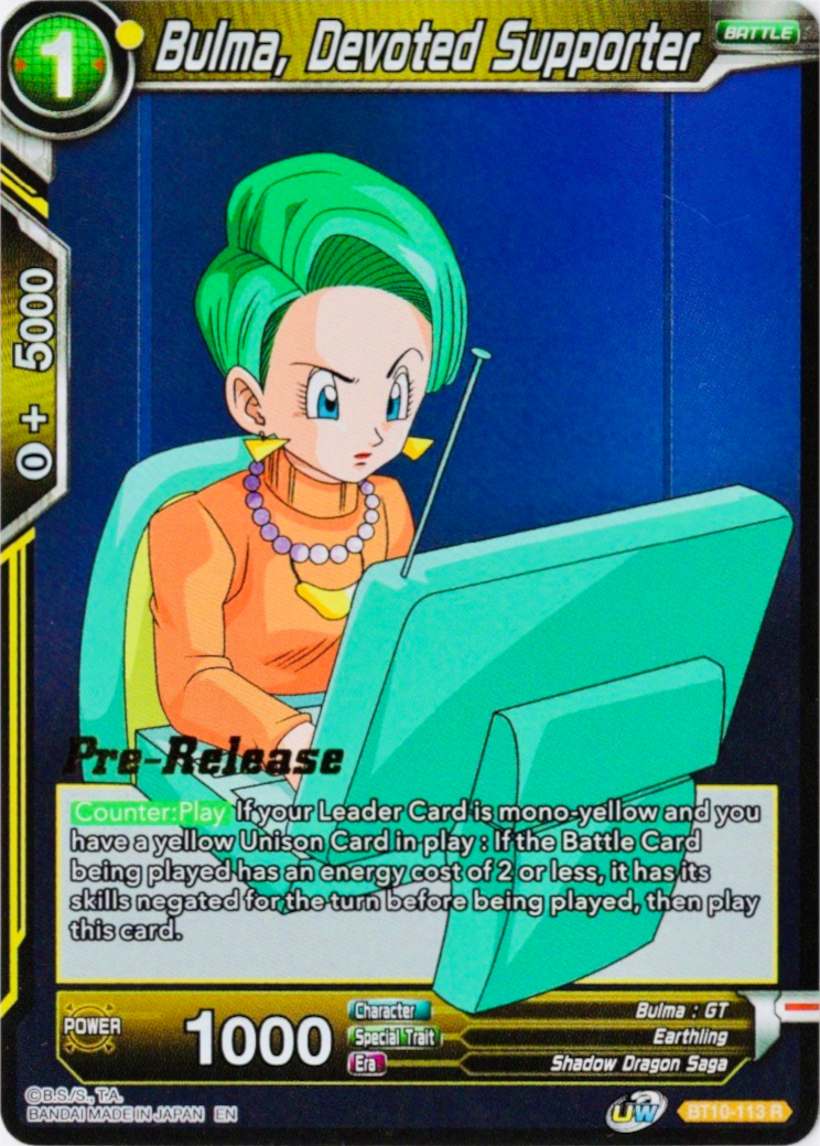 Bulma, Devoted Supporter (BT10-113) [Rise of the Unison Warrior Prerelease Promos] | Black Swamp Games