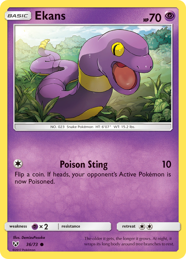 Ekans (36/73) [Sun & Moon: Shining Legends] | Black Swamp Games