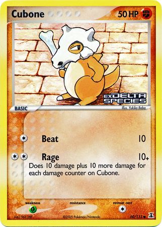 Cubone (60/113) (Stamped) [EX: Delta Species] | Black Swamp Games