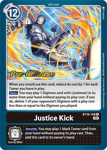 Justice Kick [BT10-106] [Xros Encounter Pre-Release Cards] | Black Swamp Games