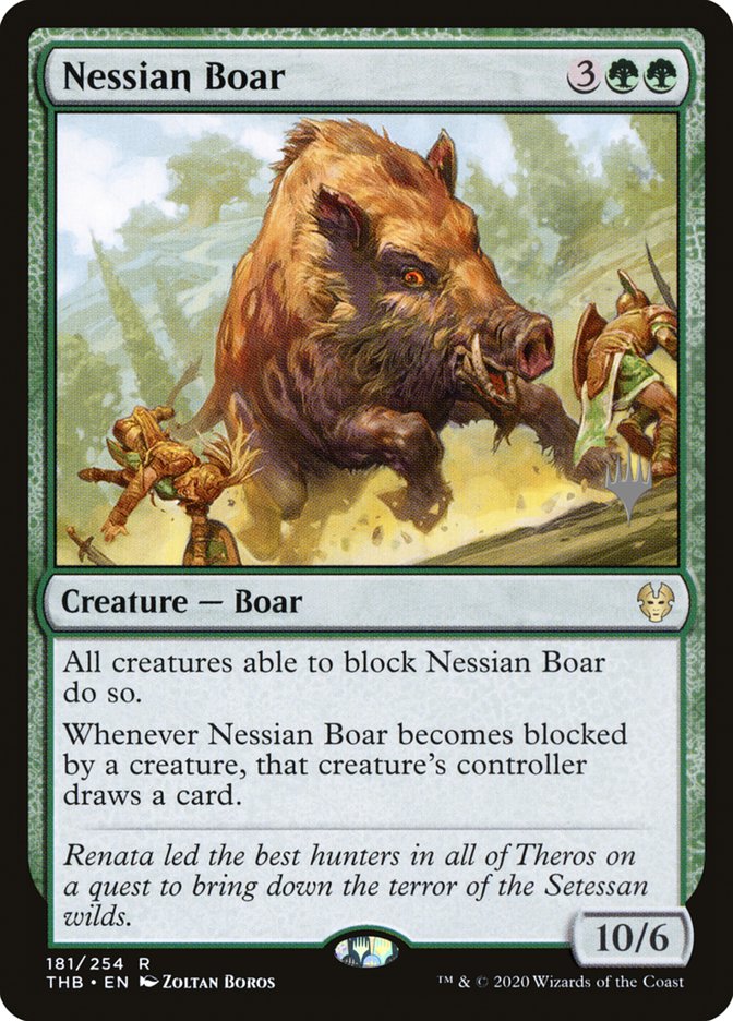 Nessian Boar (Promo Pack) [Theros Beyond Death Promos] | Black Swamp Games