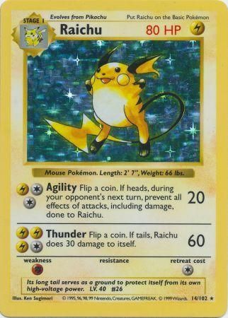 Raichu (14/102) [Base Set Shadowless Unlimited] | Black Swamp Games