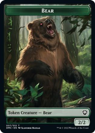 Kavu // Bear Double-sided Token [Dominaria United Commander Tokens] | Black Swamp Games