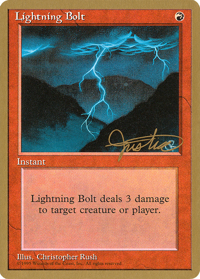 Lightning Bolt (Mark Justice) [Pro Tour Collector Set] | Black Swamp Games