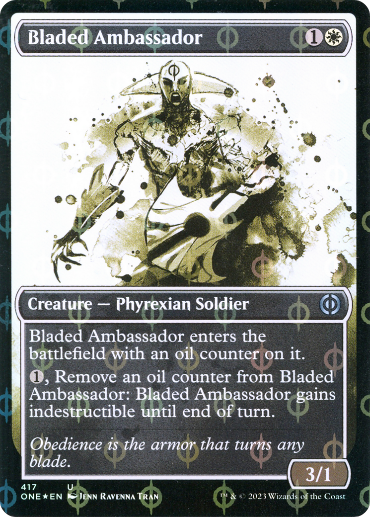 Bladed Ambassador (Showcase Ichor Step-and-Compleat Foil) [Phyrexia: All Will Be One] | Black Swamp Games