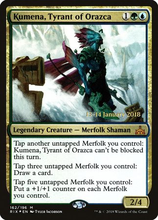 Kumena, Tyrant of Orazca [Rivals of Ixalan Promos] | Black Swamp Games