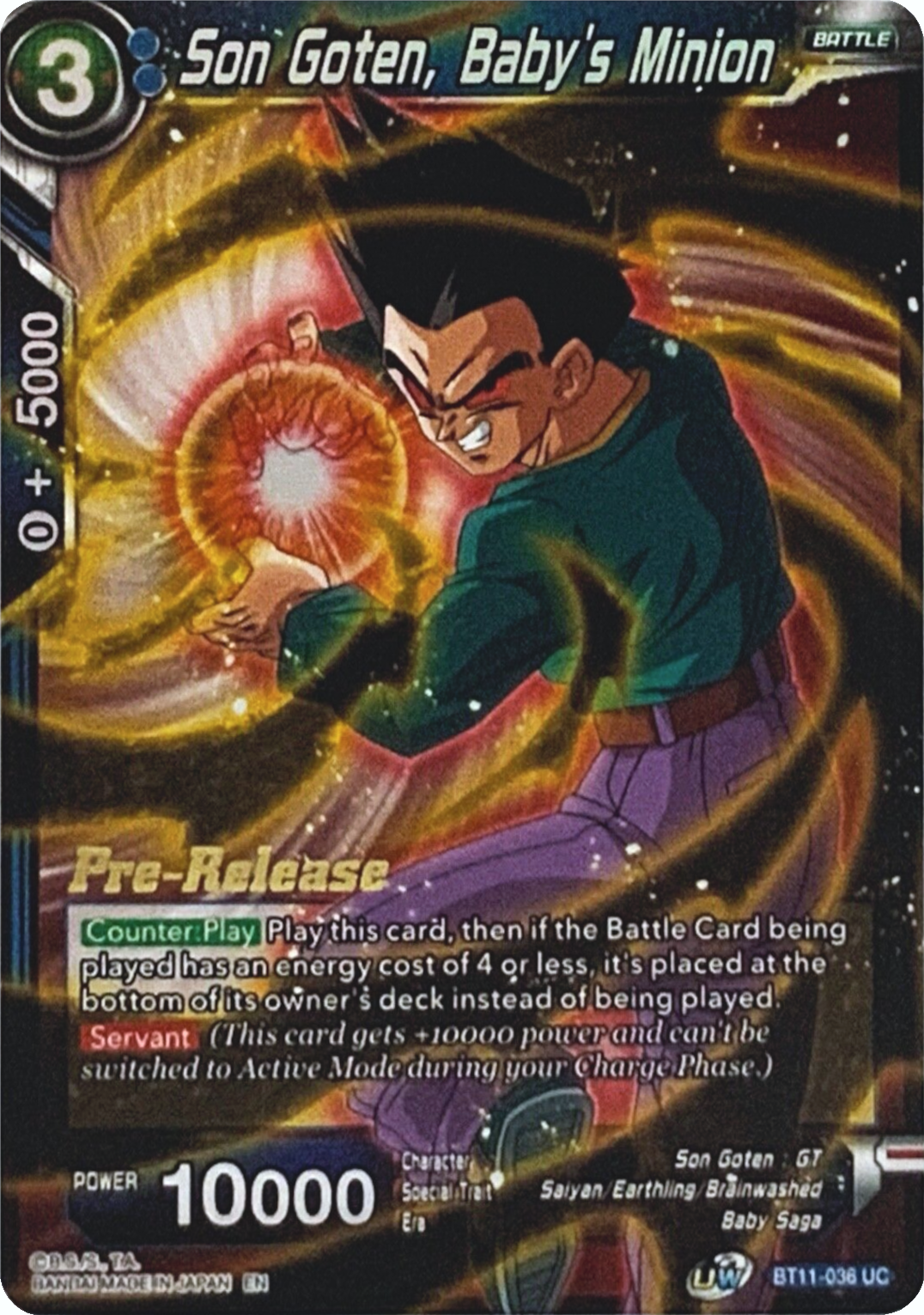 Son Goten, Baby's Minion (BT11-036) [Vermilion Bloodline Prerelease Promos] | Black Swamp Games