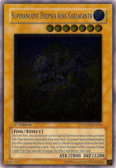 Superancient Deepsea King Coelacanth [PTDN-EN034] Ultimate Rare | Black Swamp Games