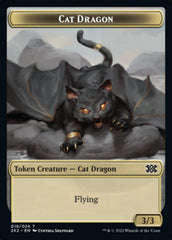 Cat Dragon // Knight Double-sided Token [Double Masters 2022 Tokens] | Black Swamp Games
