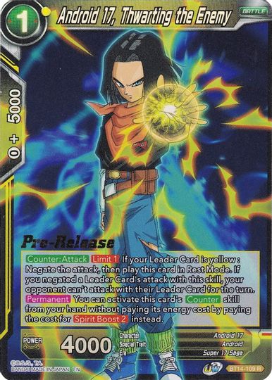 Android 17, Thwarting the Enemy (BT14-109) [Cross Spirits Prerelease Promos] | Black Swamp Games