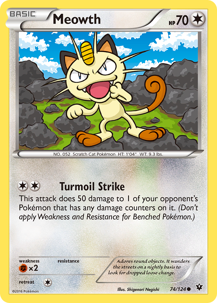 Meowth (74/124) [XY: Fates Collide] | Black Swamp Games