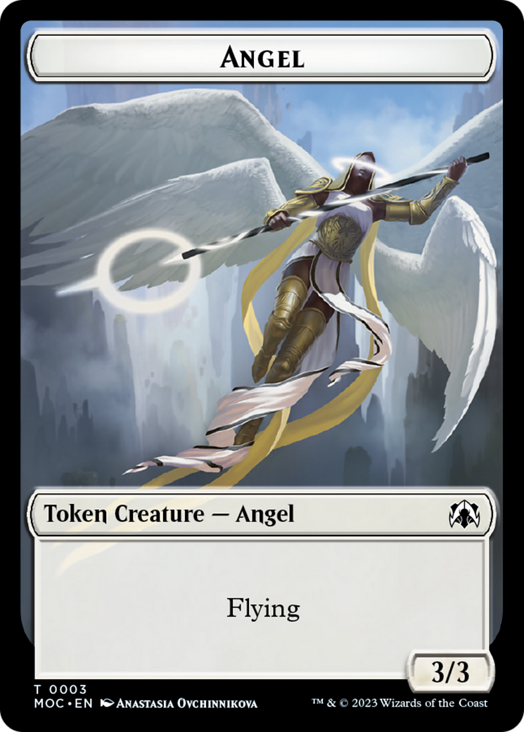 Angel (3) // Demon Double-Sided Token [March of the Machine Commander Tokens] | Black Swamp Games