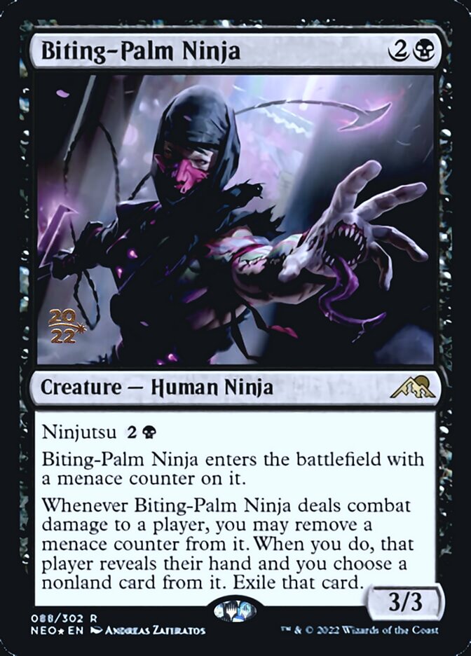 Biting-Palm Ninja [Kamigawa: Neon Dynasty Prerelease Promos] | Black Swamp Games