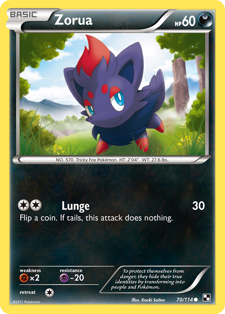 Zorua (70/114) [Black & White: Base Set] | Black Swamp Games