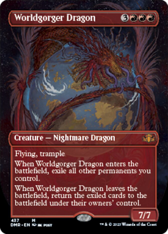 Worldgorger Dragon (Borderless Alternate Art) [Dominaria Remastered] | Black Swamp Games