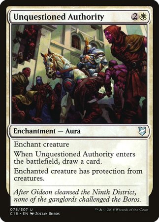 Unquestioned Authority [Commander 2018] | Black Swamp Games