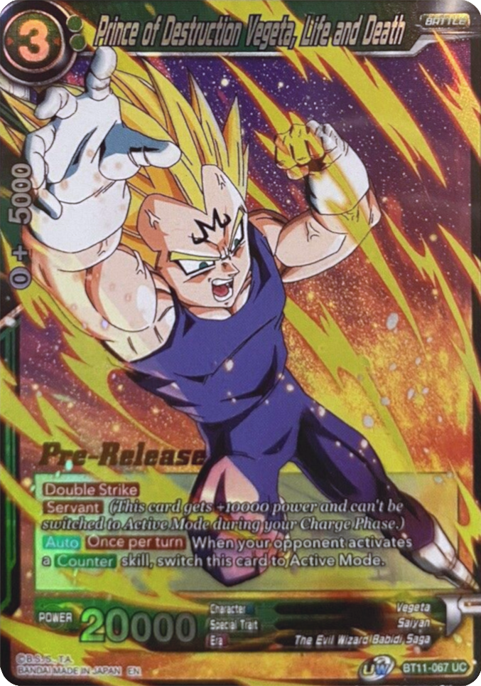 Prince of Destruction Vegeta, Life and Death (BT11-067) [Vermilion Bloodline Prerelease Promos] | Black Swamp Games