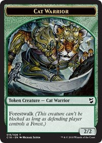 Cat Warrior // Plant Double-sided Token [Commander 2018 Tokens] | Black Swamp Games