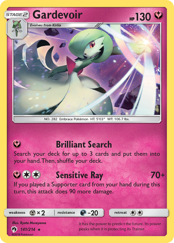 Gardevoir GX 140/147 Burning Shadows Full Art Pokemon Card Near Mint