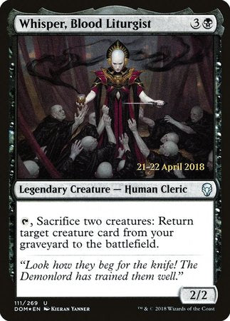 Whisper, Blood Liturgist [Dominaria Promos] | Black Swamp Games