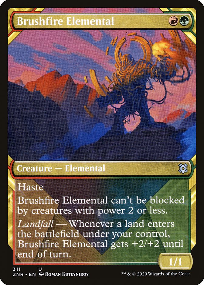 Brushfire Elemental (Showcase) [Zendikar Rising] | Black Swamp Games