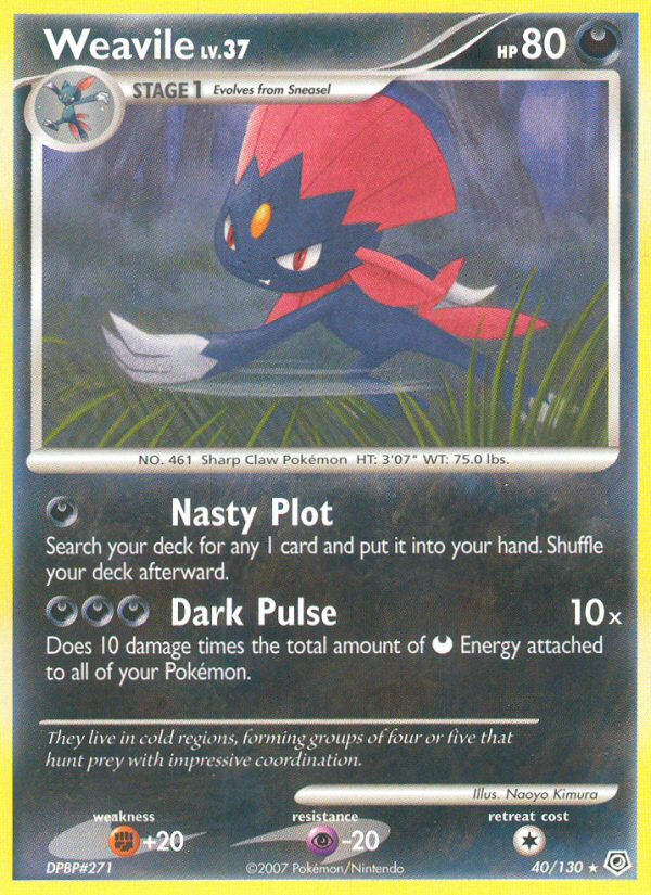 Weavile (40/130) [Diamond & Pearl: Base Set] | Black Swamp Games