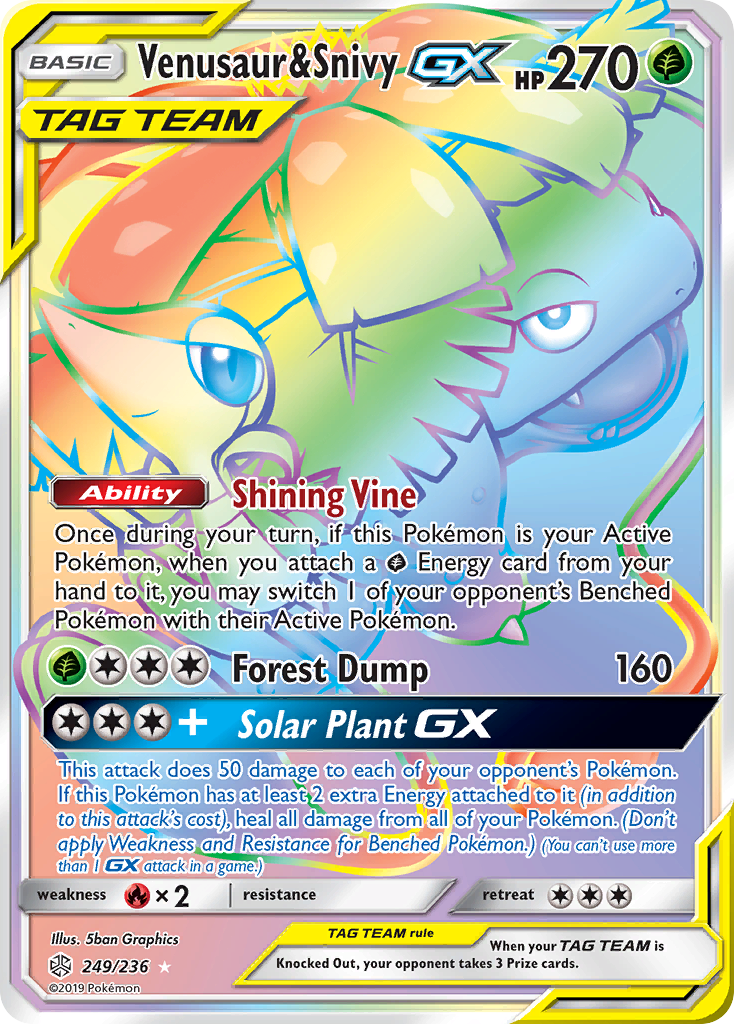 Venusaur & Snivy GX (249/236) [Sun & Moon: Cosmic Eclipse] | Black Swamp Games