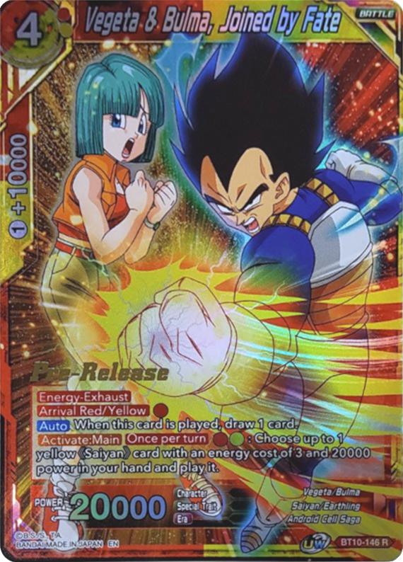 Vegeta & Bulma, Joined by Fate (BT10-146) [Rise of the Unison Warrior Prerelease Promos] | Black Swamp Games