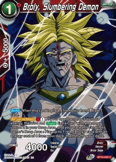 Broly, Slumbering Demon (BT15-022) [Saiyan Showdown] | Black Swamp Games