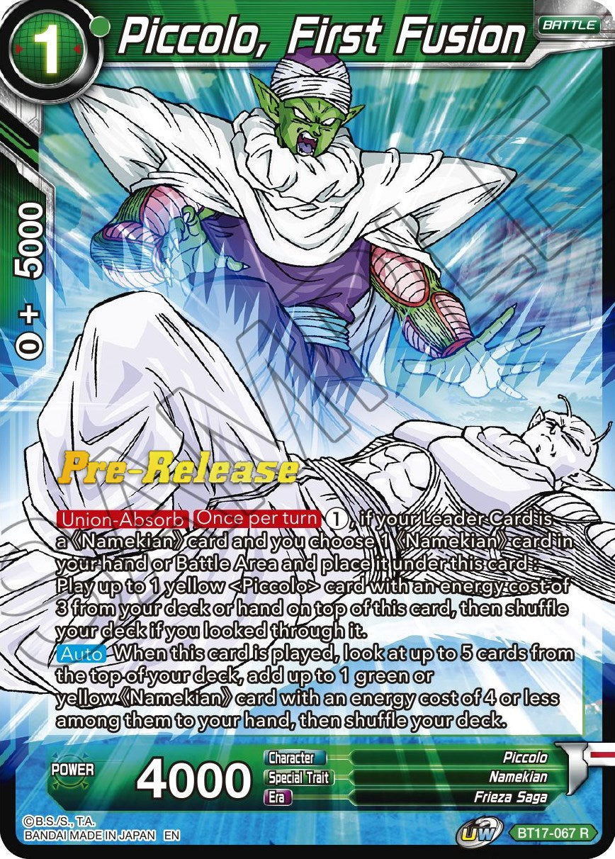 Piccolo, First Fusion (BT17-067) [Ultimate Squad Prerelease Promos] | Black Swamp Games