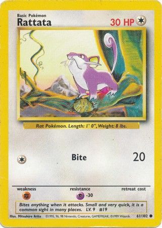 Rattata (61/102) [Base Set Unlimited] | Black Swamp Games