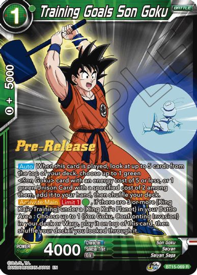 Training Goals Son Goku (BT15-069) [Saiyan Showdown Prerelease Promos] | Black Swamp Games