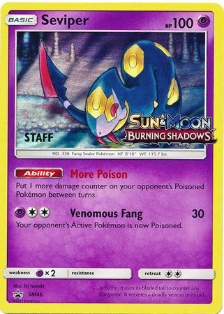 Seviper (SM46) (Staff Prerelease Promo) [Sun & Moon: Black Star Promos] | Black Swamp Games