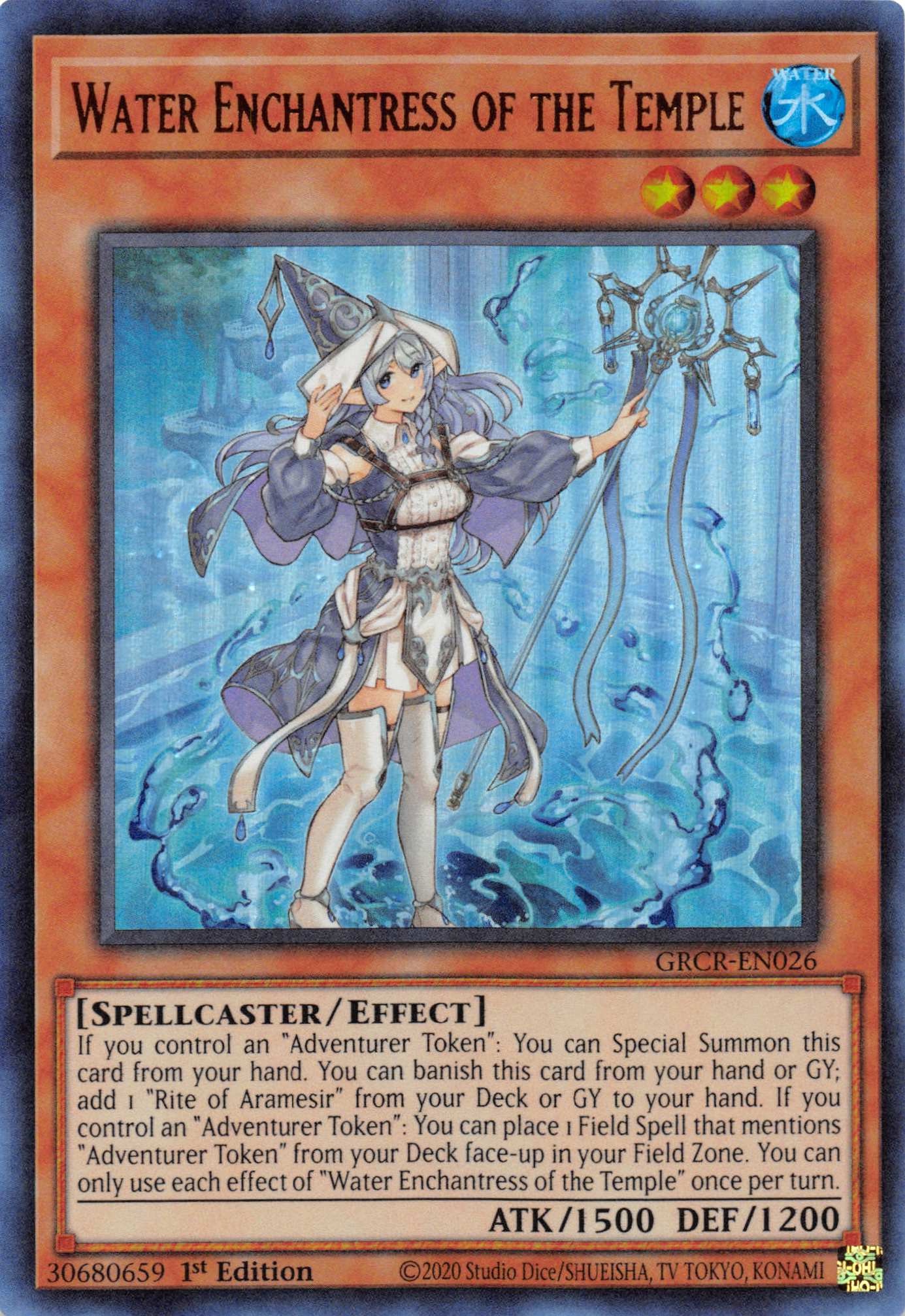 Water Enchantress of the Temple [GRCR-EN026] Ultra Rare | Black Swamp Games