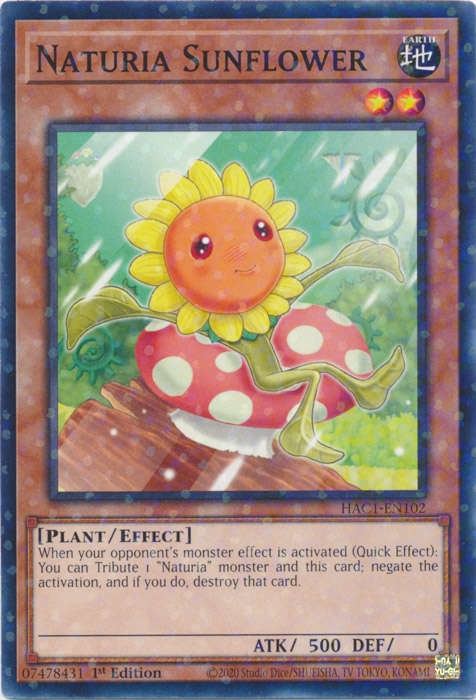 Naturia Sunflower (Duel Terminal) [HAC1-EN102] Parallel Rare | Black Swamp Games