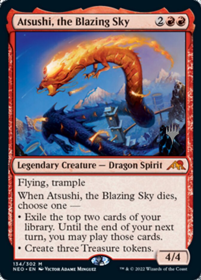 Atsushi, the Blazing Sky (Promo Pack) [Kamigawa: Neon Dynasty Promos] | Black Swamp Games