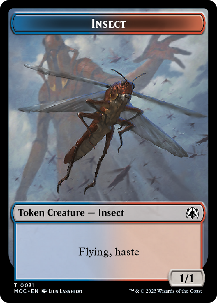 Soldier // Insect Double-Sided Token [March of the Machine Commander Tokens] | Black Swamp Games