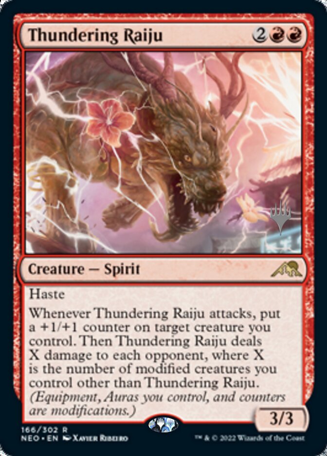 Thundering Raiju (Promo Pack) [Kamigawa: Neon Dynasty Promos] | Black Swamp Games