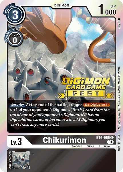 Chikurimon [BT6-056] (Digimon Card Game Fest 2022) [Double Diamond Promos] | Black Swamp Games