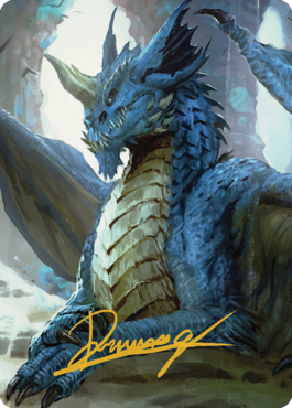 Young Blue Dragon Art Card (Gold-Stamped Signature) [Commander Legends: Battle for Baldur's Gate Art Series] | Black Swamp Games