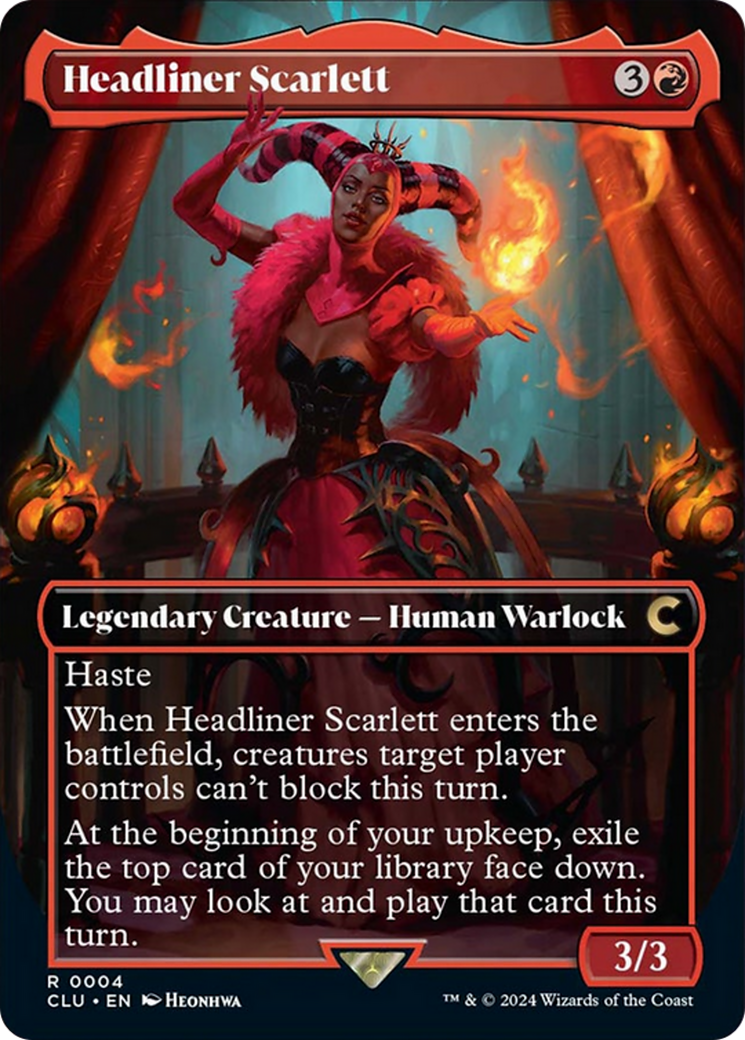 Headliner Scarlett (Borderless) [Ravnica: Clue Edition] | Black Swamp Games