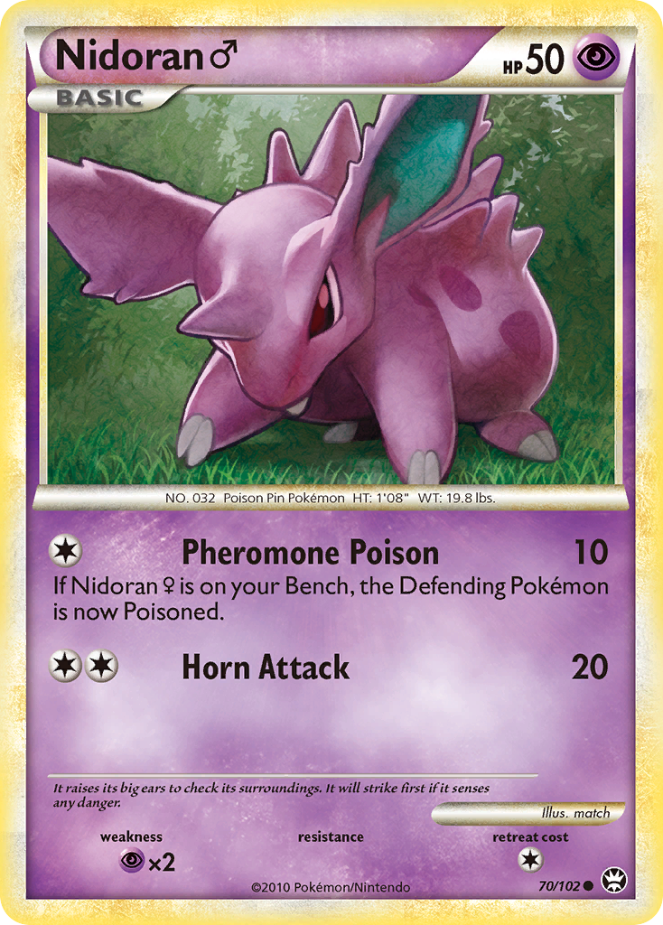 Nidoran (70/102) (Male) [HeartGold & SoulSilver: Triumphant] | Black Swamp Games