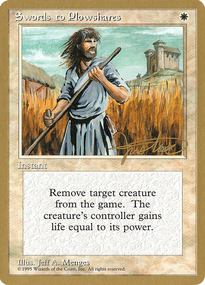Swords to Plowshares (Mark Justice) [Pro Tour Collector Set] | Black Swamp Games