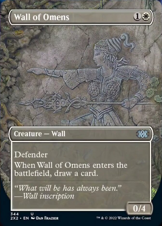 Wall of Omens (Borderless Alternate Art) [Double Masters 2022] | Black Swamp Games